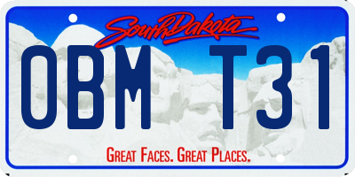 SD license plate 0BMT31