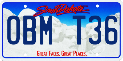 SD license plate 0BMT36