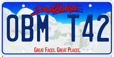 SD license plate 0BMT42