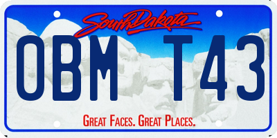 SD license plate 0BMT43