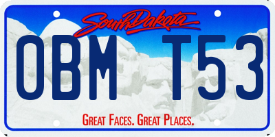 SD license plate 0BMT53