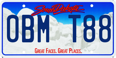 SD license plate 0BMT88