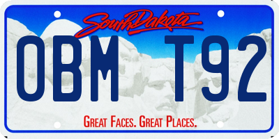 SD license plate 0BMT92