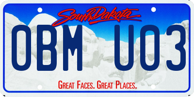 SD license plate 0BMU03