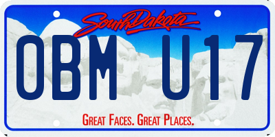 SD license plate 0BMU17