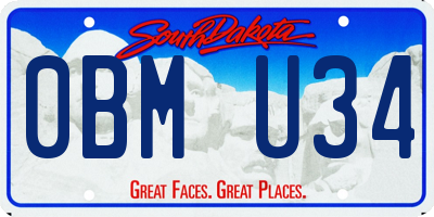 SD license plate 0BMU34