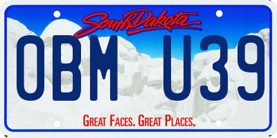 SD license plate 0BMU39