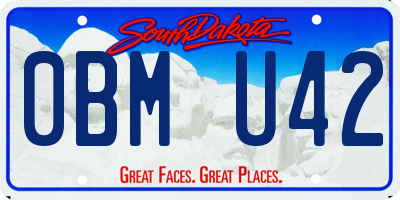 SD license plate 0BMU42