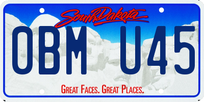 SD license plate 0BMU45