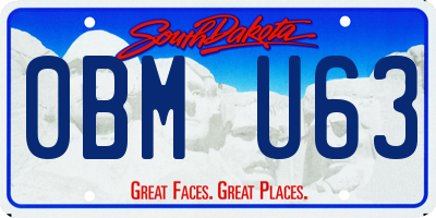 SD license plate 0BMU63