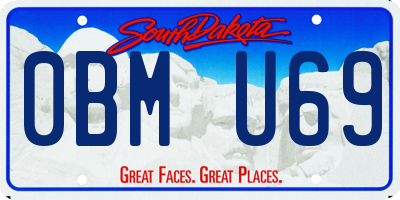 SD license plate 0BMU69