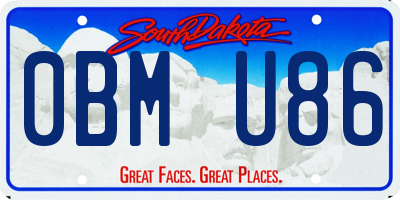 SD license plate 0BMU86