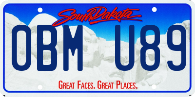 SD license plate 0BMU89