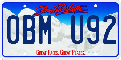 SD license plate 0BMU92