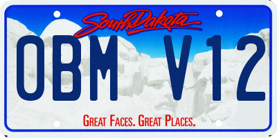 SD license plate 0BMV12
