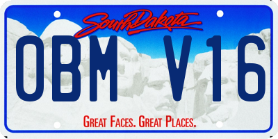 SD license plate 0BMV16