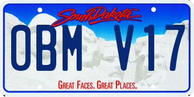 SD license plate 0BMV17