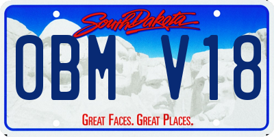 SD license plate 0BMV18