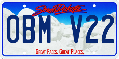 SD license plate 0BMV22
