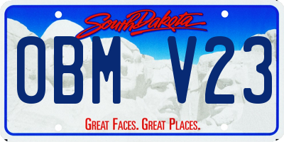 SD license plate 0BMV23