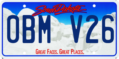SD license plate 0BMV26