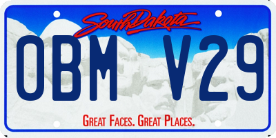 SD license plate 0BMV29