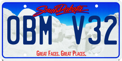 SD license plate 0BMV32