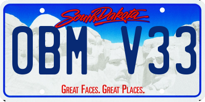 SD license plate 0BMV33
