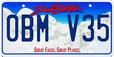 SD license plate 0BMV35