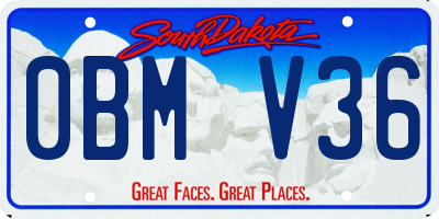 SD license plate 0BMV36