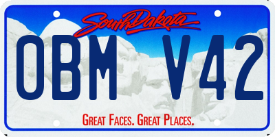 SD license plate 0BMV42
