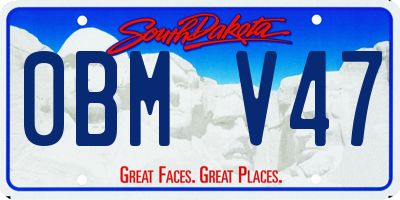 SD license plate 0BMV47