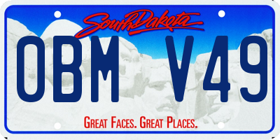 SD license plate 0BMV49