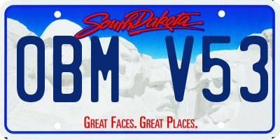 SD license plate 0BMV53