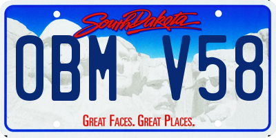 SD license plate 0BMV58
