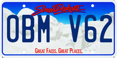 SD license plate 0BMV62