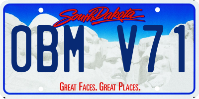 SD license plate 0BMV71