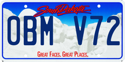 SD license plate 0BMV72