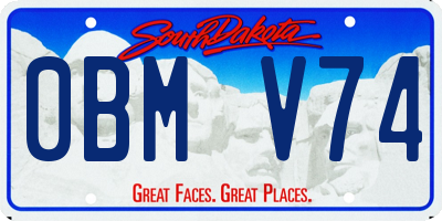 SD license plate 0BMV74
