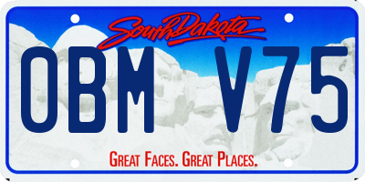 SD license plate 0BMV75