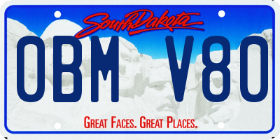 SD license plate 0BMV80