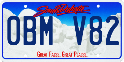 SD license plate 0BMV82