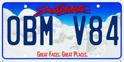 SD license plate 0BMV84