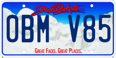 SD license plate 0BMV85