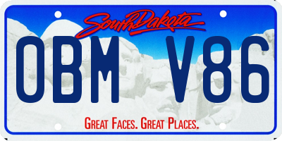 SD license plate 0BMV86