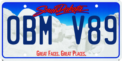 SD license plate 0BMV89