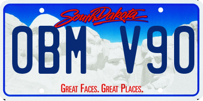 SD license plate 0BMV90