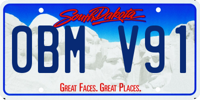 SD license plate 0BMV91