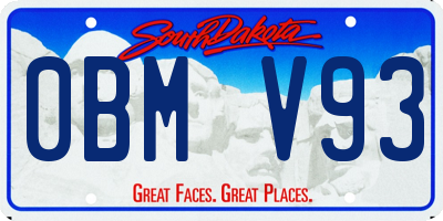 SD license plate 0BMV93