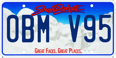 SD license plate 0BMV95